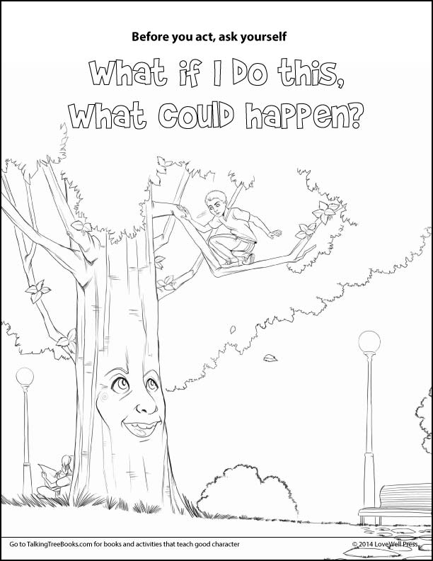What if Tree coloring page for social emotional learning activity