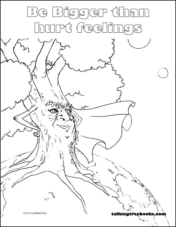 Be Bigger Coloring Page - SEL coloring page on feelings, respect, caring